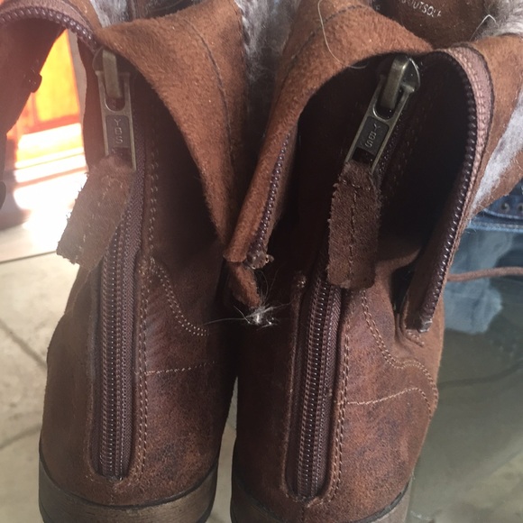 Dark Brown Boots with knit material on inside - Picture 5 of 5